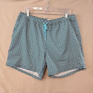 J.CREW Mens Swim Shorts Size Large Flex Swimwear Swim Trunks Triangle Pattern